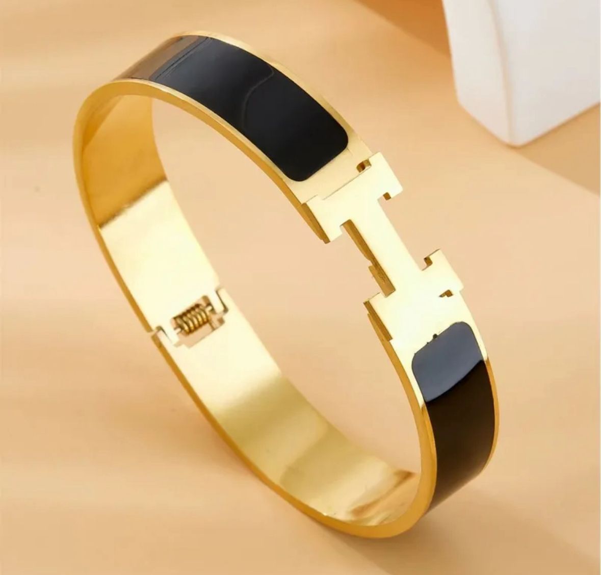 Brazalete Hérmes Black Acero Inoxidable