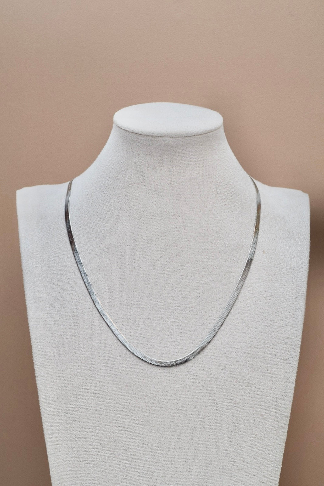 Collar Cadena lisa plateada Acero Inoxidable chapado en oro de 22 k