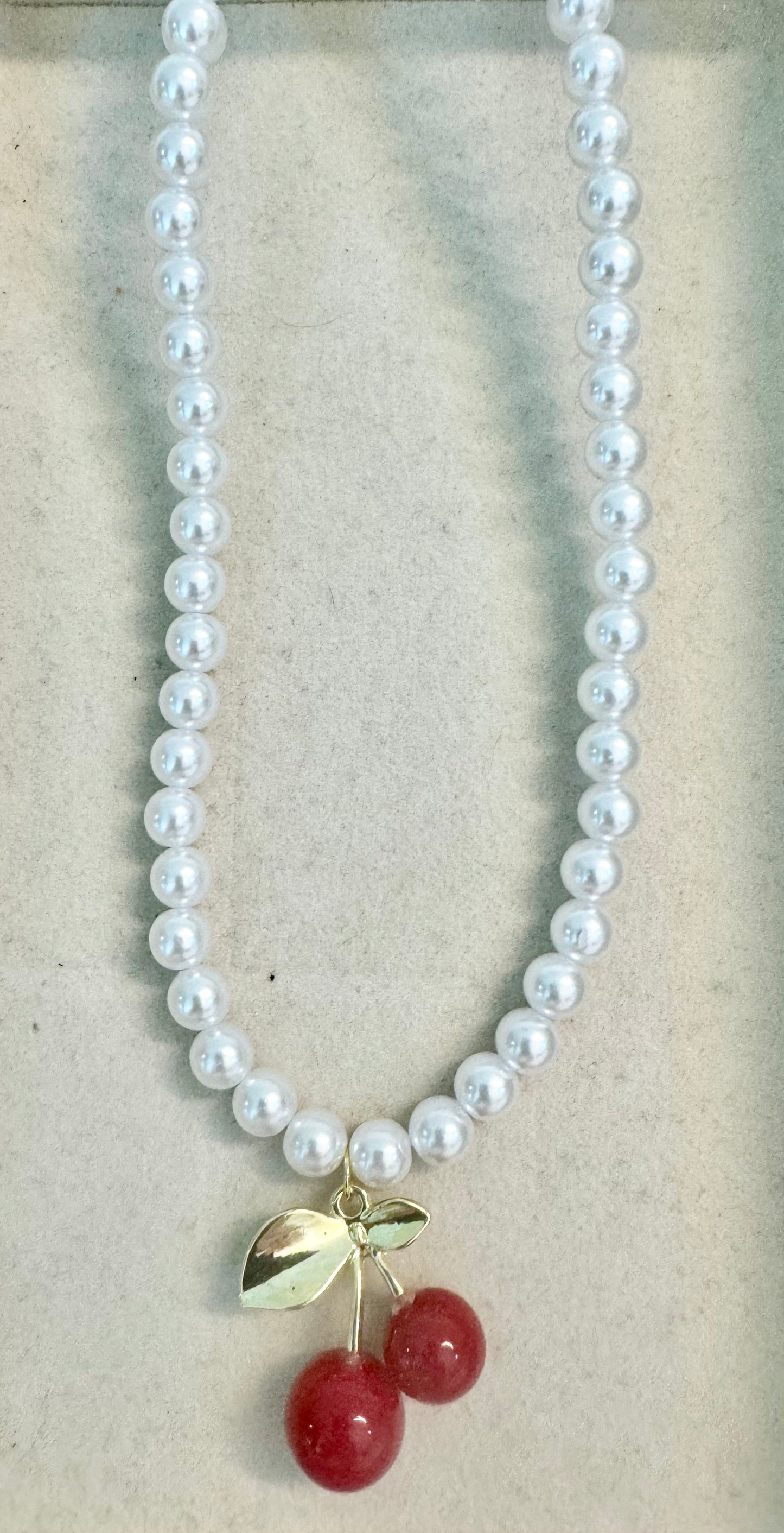 Collar Cherry de perlas Chapado en oro de 18K