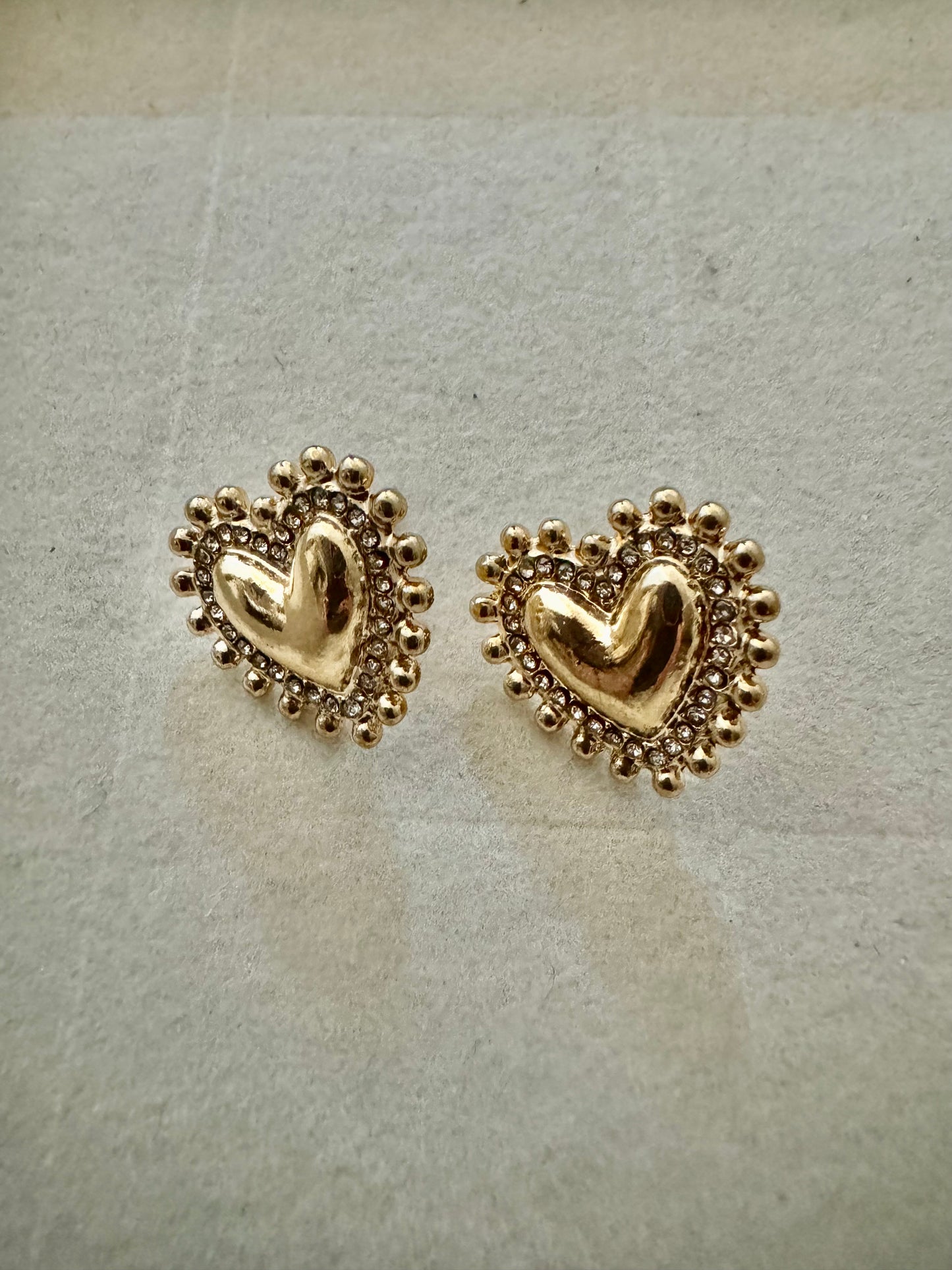 Aretes Heart Baño de oro de 14 k