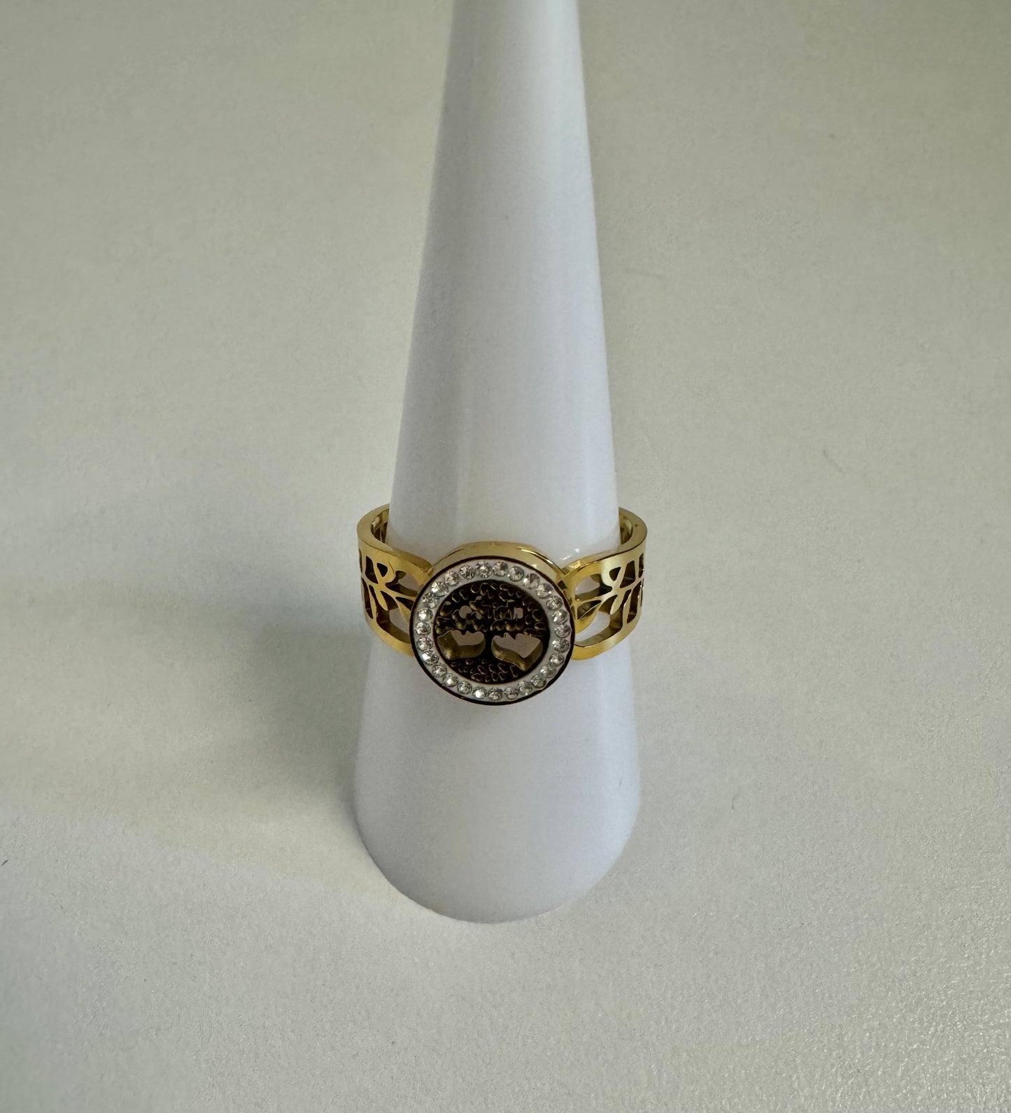 Anillo Ajustable Elegante Árbol de la vida Acero Inoxidable