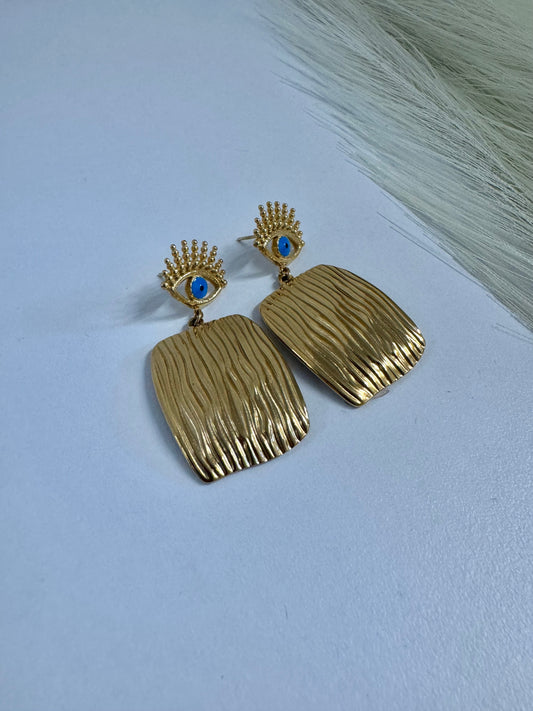 Aretes Acero Inoxidable bañados en oro de 18 k hipoalagénicos