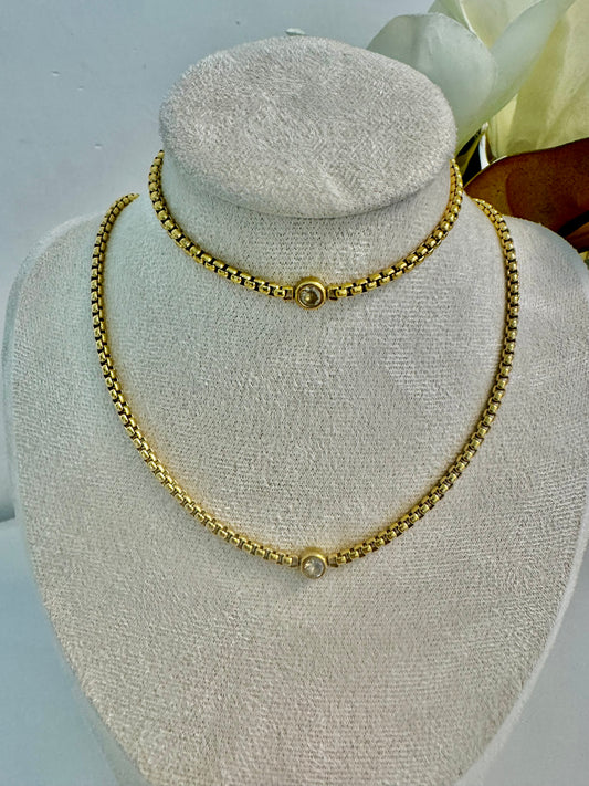 Collar y Pulsera Con Moisanita