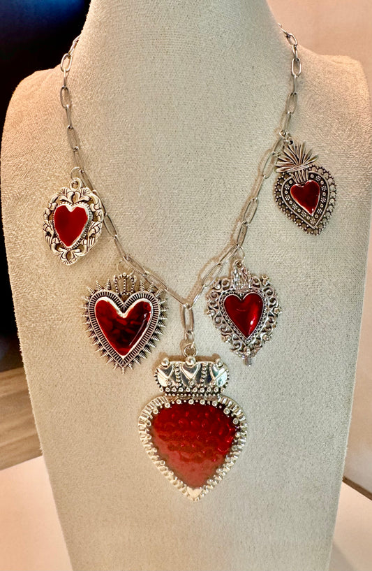 Collar Corazones Vintage
