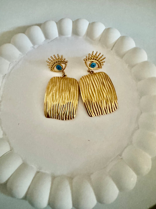 Aretes Ojitos Acero Inoxidable
