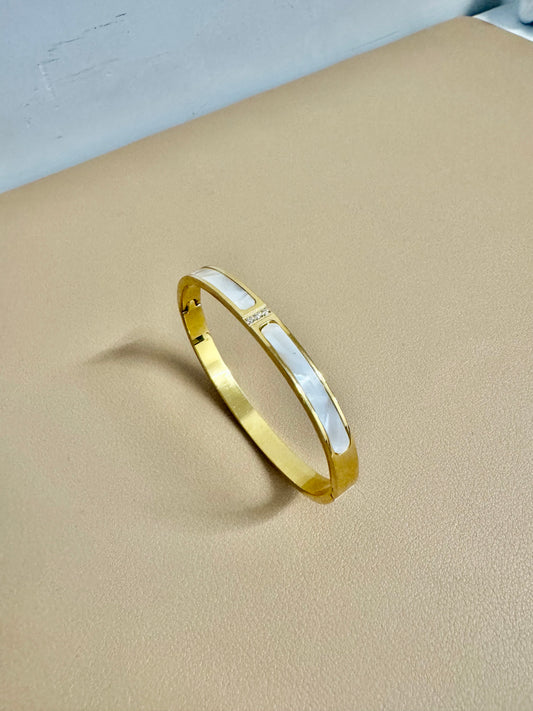 Brazalete Acero Inoxidable chapado en oro de 18 k