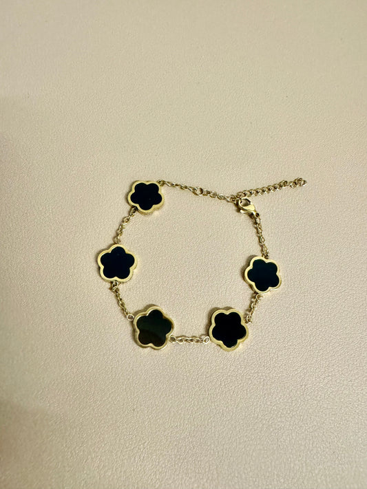 Pulsera Clover Acero Inoxidable chapada en oro de 18 k