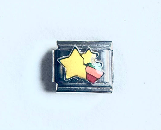 Charms estrellas amarillas para pulsera italiana Acero Inoxidable