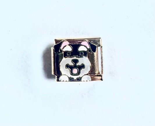Charm perrito para pulsera italiana en Acero Inoxidable