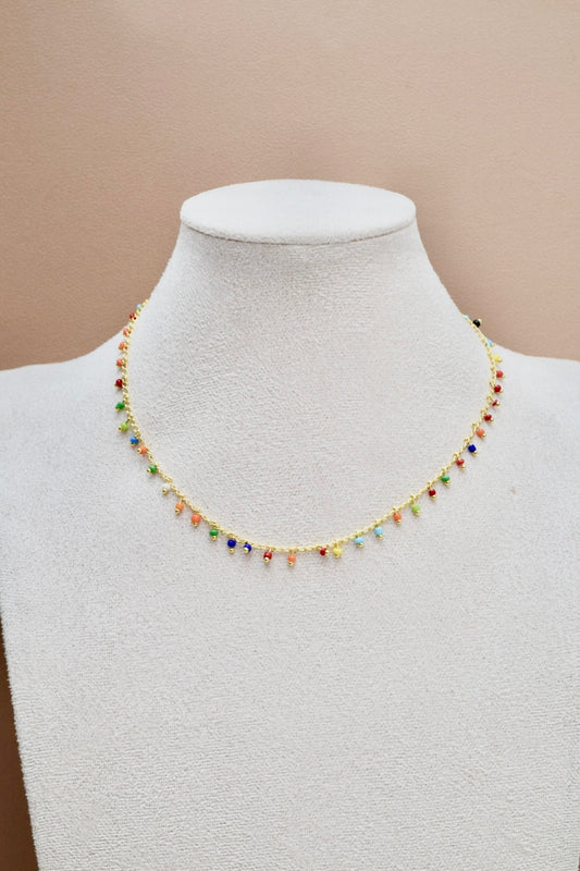 Collar Choker Multicolor Baño de oro de 14 k